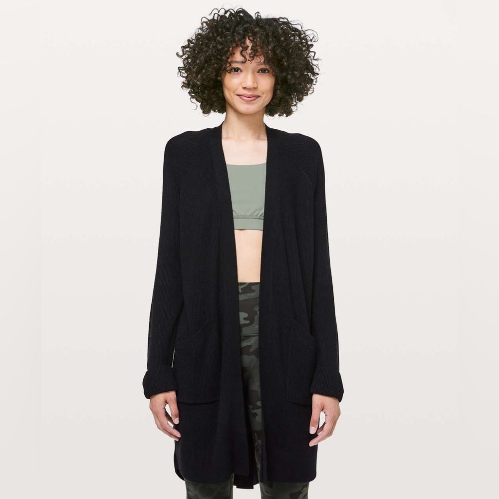 Lululemon Still At Easy Wrap Sweater Black Size 8